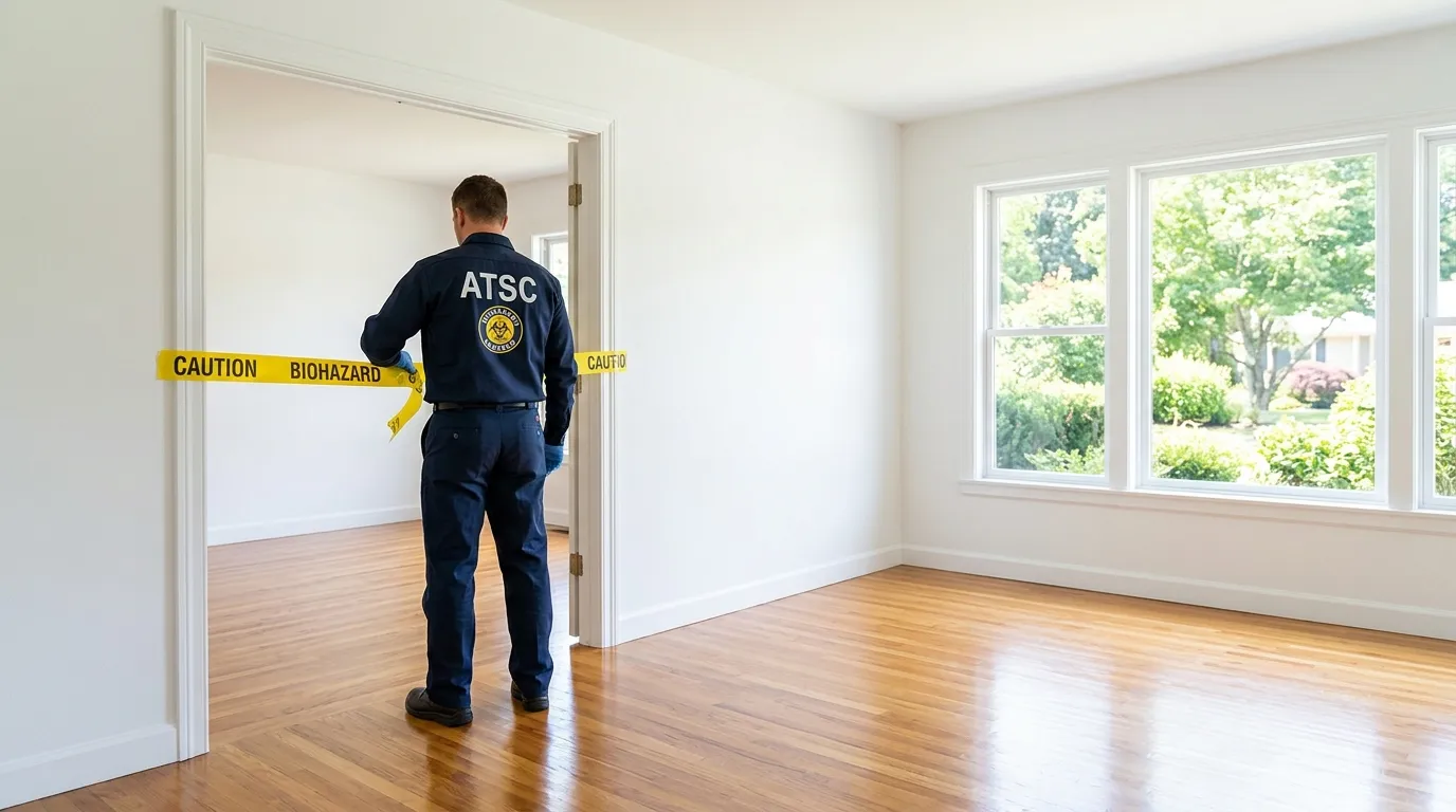 Certified biohazard cleanup crew performing Trauma Scene Cleanup in Mound